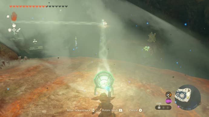 Link points a mirror towards another mirror, reflecting light between the two, on Lightcast Island in Zelda: Tears of the Kingdom