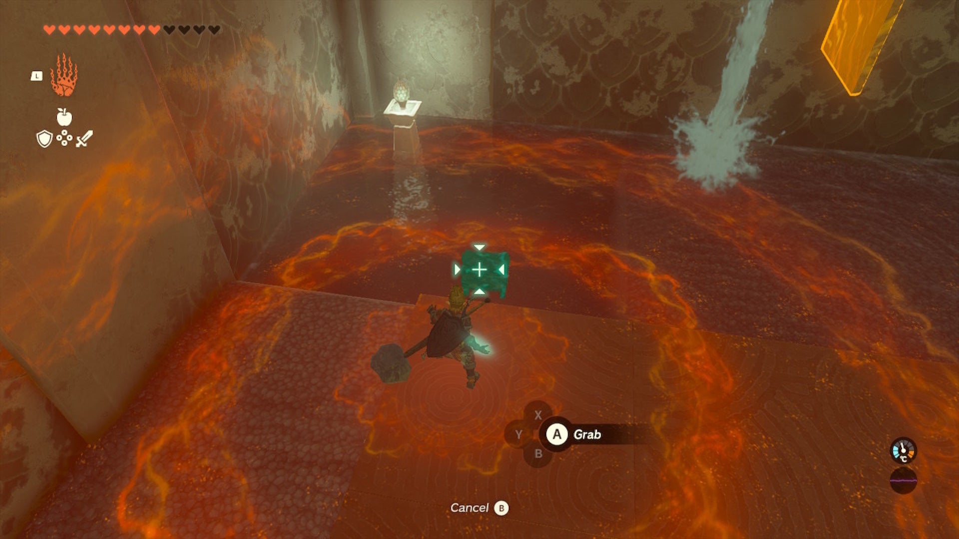 Link grabs a chest from underwater using Ultrahand in The Legend of Zelda: Tears of the Kingdom - 8