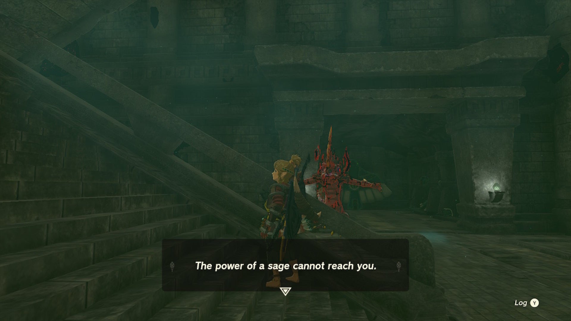 Link is notified his sages cannot reach him in The Depths in The Legend of Zelda: Tears of the Kingdom