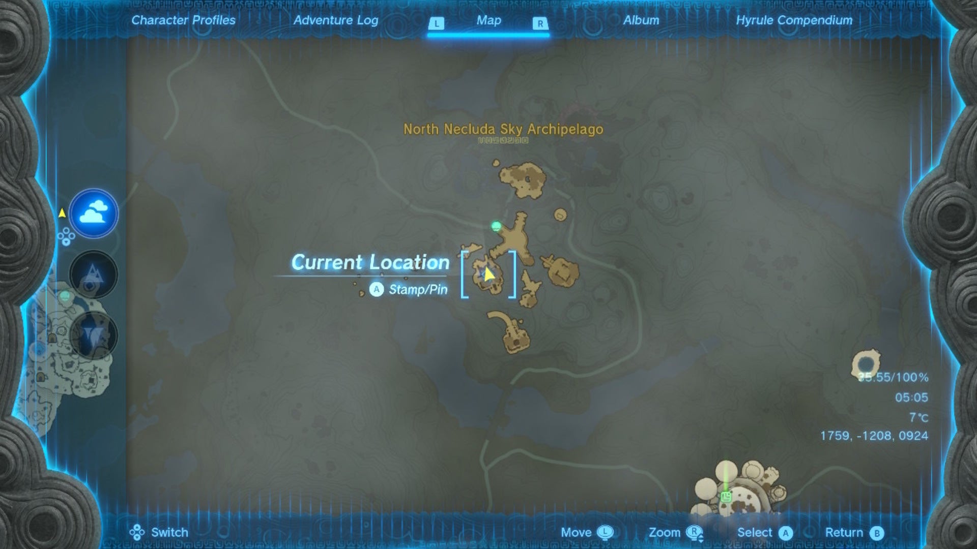 A map of the North Necluda Sky Map in Zelda: Tears of the Kingdom - 4