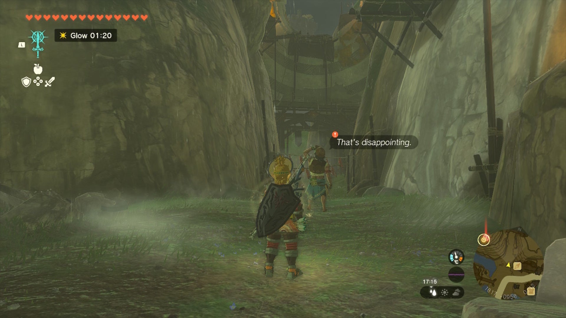 Link looks over at Paya and Tauro in Kakariko Village in The Legend of Zelda: Tears of the Kingdom - 5