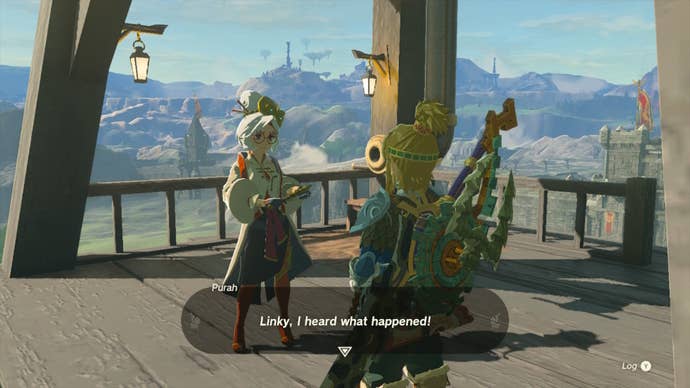 Link speaks with Purah in
The Legend of Zelda: Tears of the Kingdom