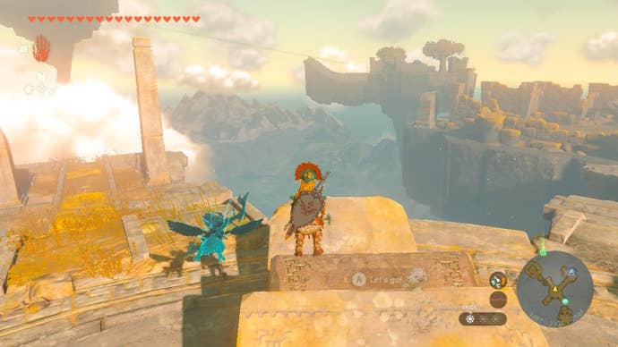 Link stands on a metal push block in Zelda: Tears of the Kingdom