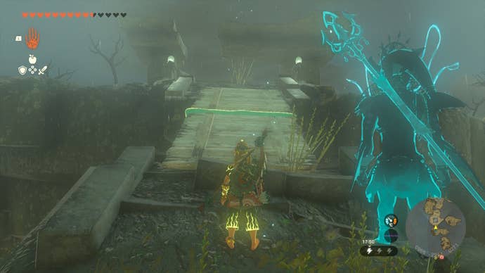 Link builds a wooden ramp in The Legend of Zelda: Tears of the Kingdom
