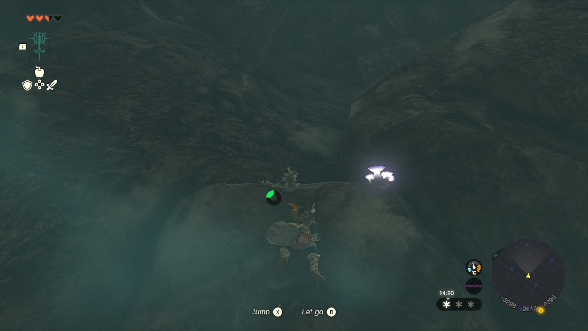 Link climbs a wall in Hebra South Summit Cave in The Legend of Zelda: Tears of the Kingdom - 12