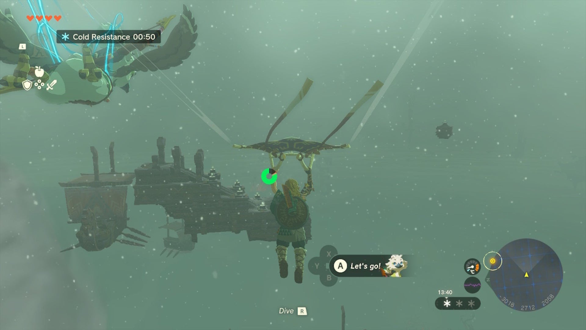 Link glides over to a floating staircase in The Legend of Zelda: Tears of the Kingdom - 27