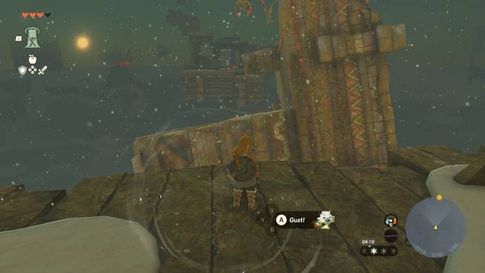 Link stands on a platform with flying enemies in The Legend of Zelda: Tears of the Kingdom