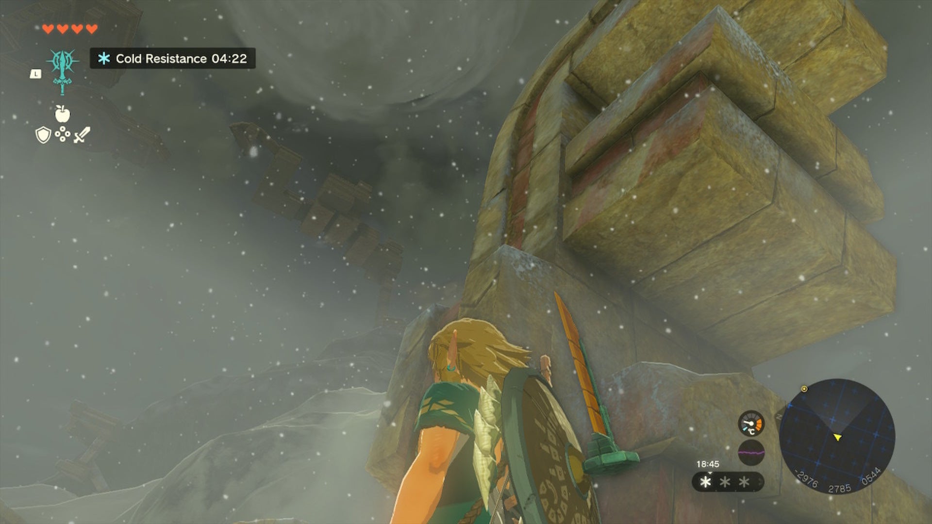 Link looks up at some distant platforms in The Legend of Zelda: Tears of the Kingdom - 4