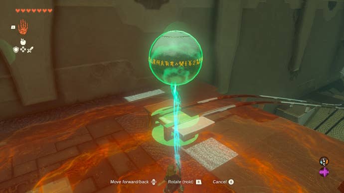 Link places a ball on a track in the Runakit Shrine in The Legend of Zelda: Tears of the Kingdom