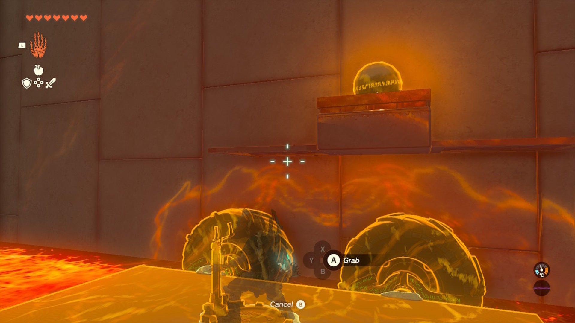 Link uses Ultrahand to retrieve a ball while stood on a vehicle in the Sitsum Shrine in The Legend of Zelda: Tears of the Kingdom - 6