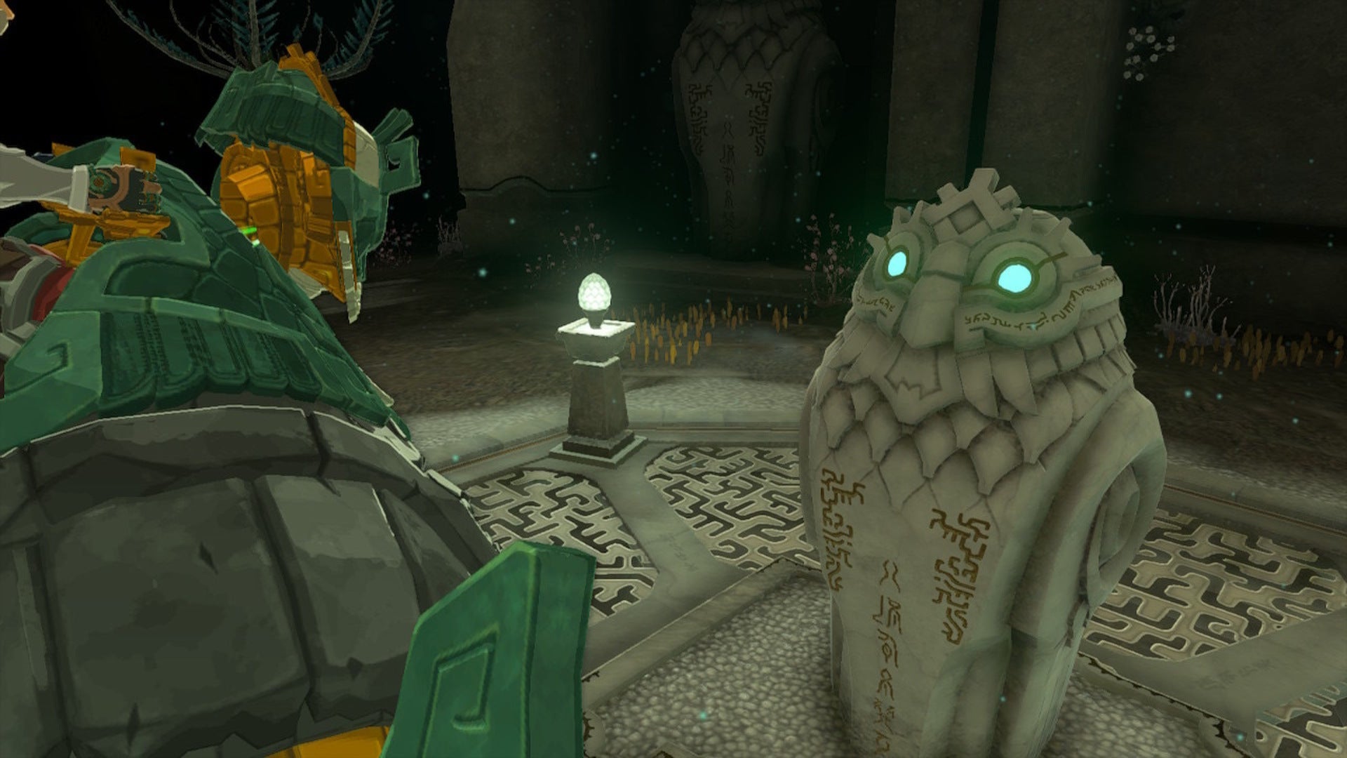 Link faces a pillar while atop Mineru's construct in The Legend of Zelda: Tears of the Kingdom - 4