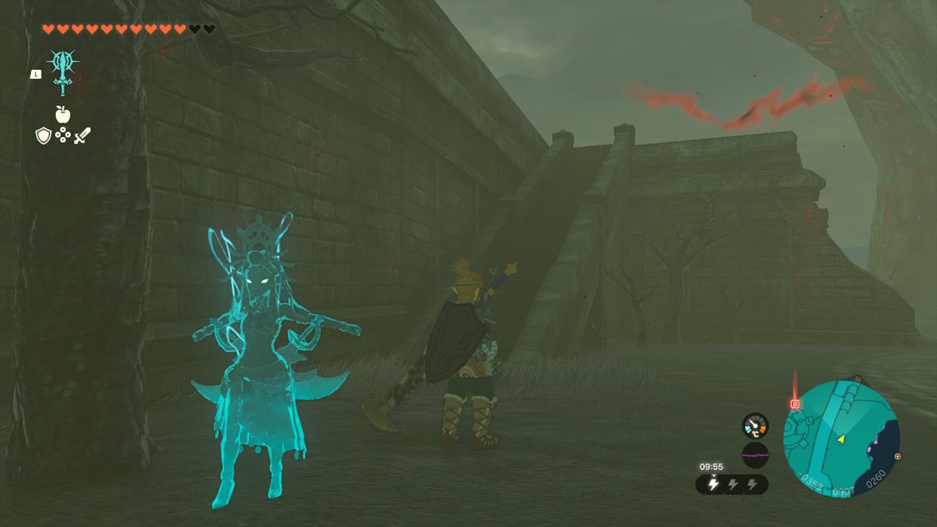 Link looks at some stairs in 
The Legend of Zelda: Tears of the Kingdom