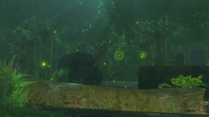Sunset Fireflies in Pagos Woods in The Legend of Zelda: Tears of the Kingdom