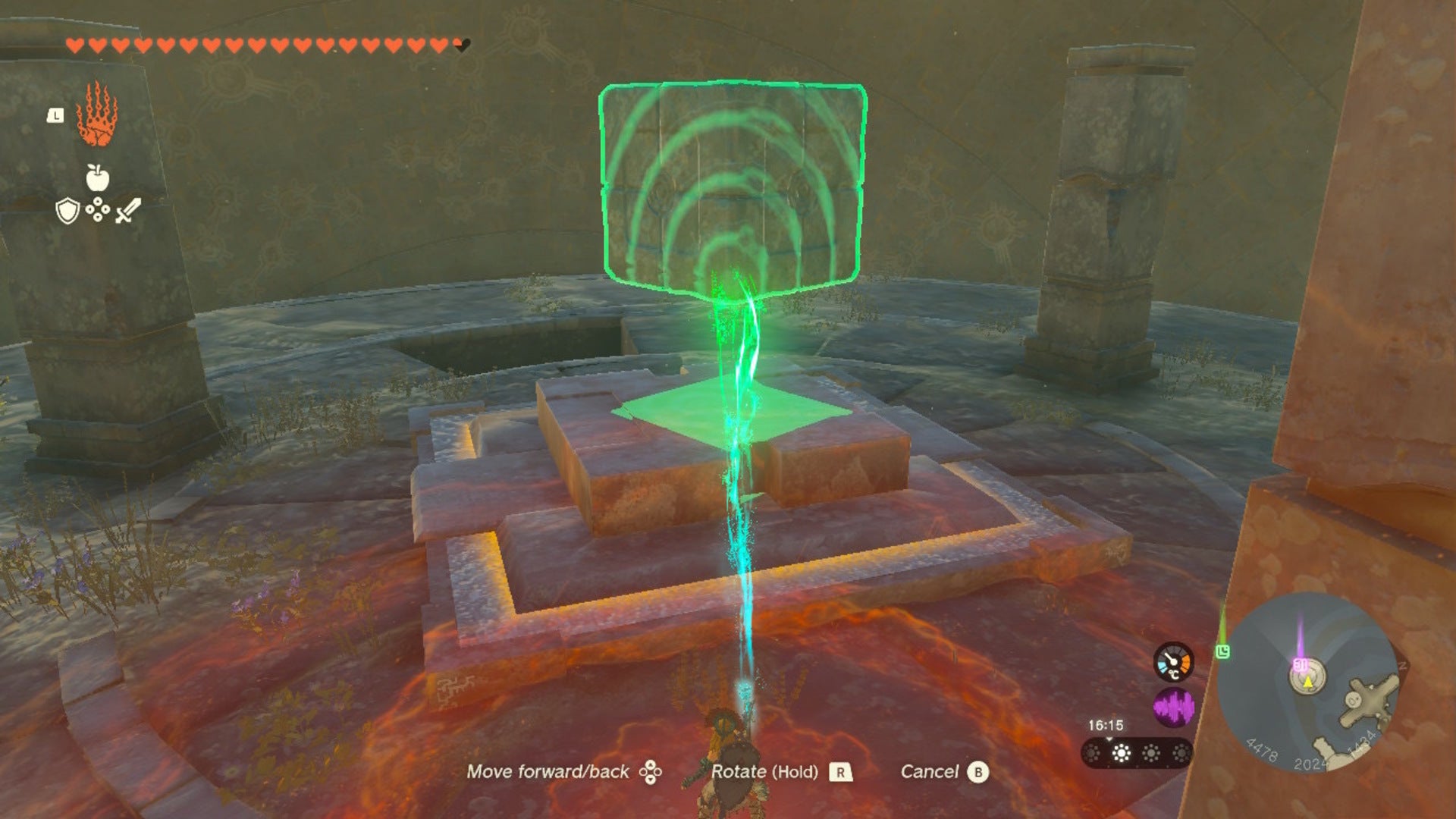 Link positions a stone block above a switch in Zelda: Tears of the Kingdom - 27