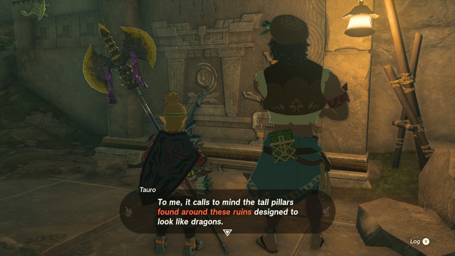 Link speaks with Tauro at the Faron Zonai Ruins in The Legend of Zelda: Tears of the Kingdom - 6