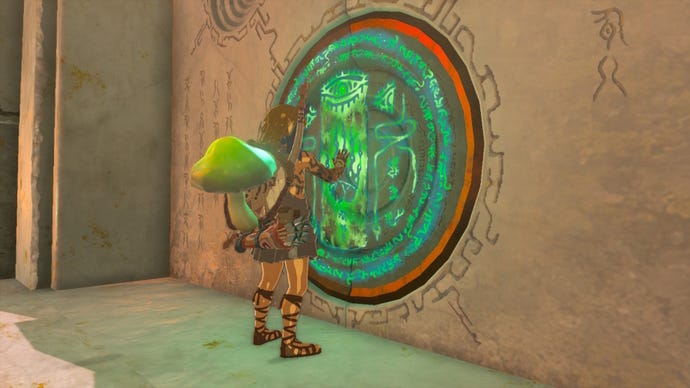 Link opens the Temple of Time door in The Legend of Zelda: Tears of the Kingdom