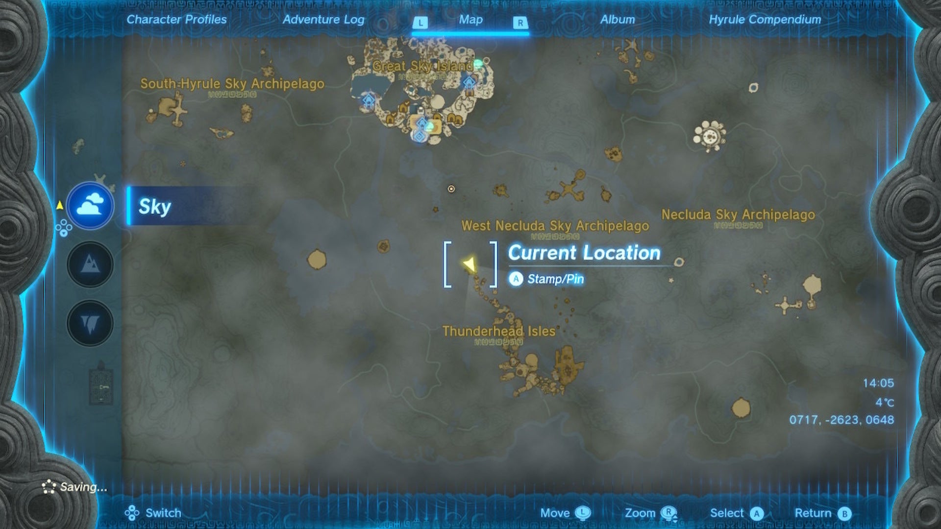 A map of the Thunderhead Isles in The Legend of Zelda: Tears of the Kingdom - 4