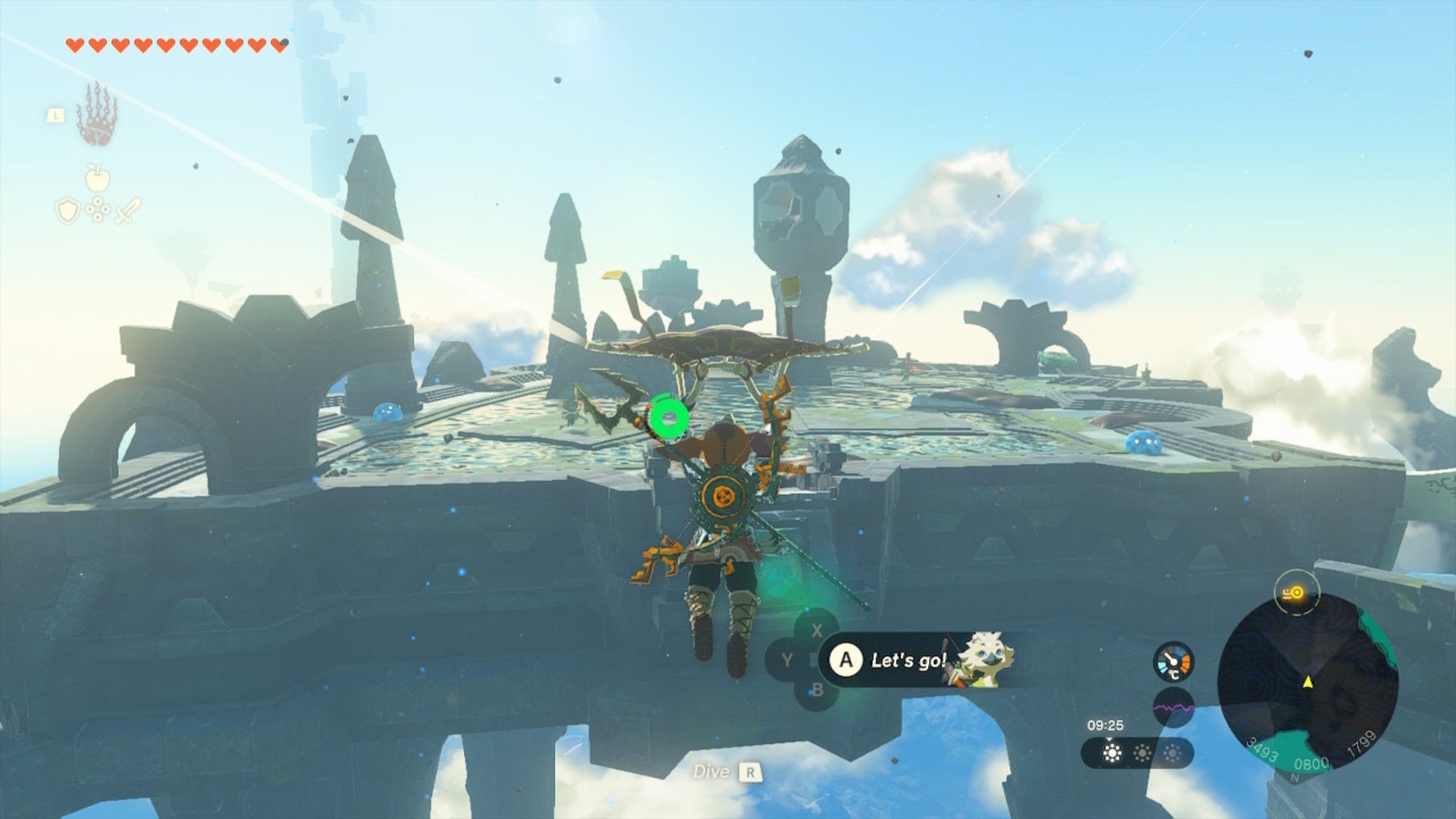 Link glides over to an area of the Water Temple in The Legend of Zelda: Tears of the Kingdom - 18