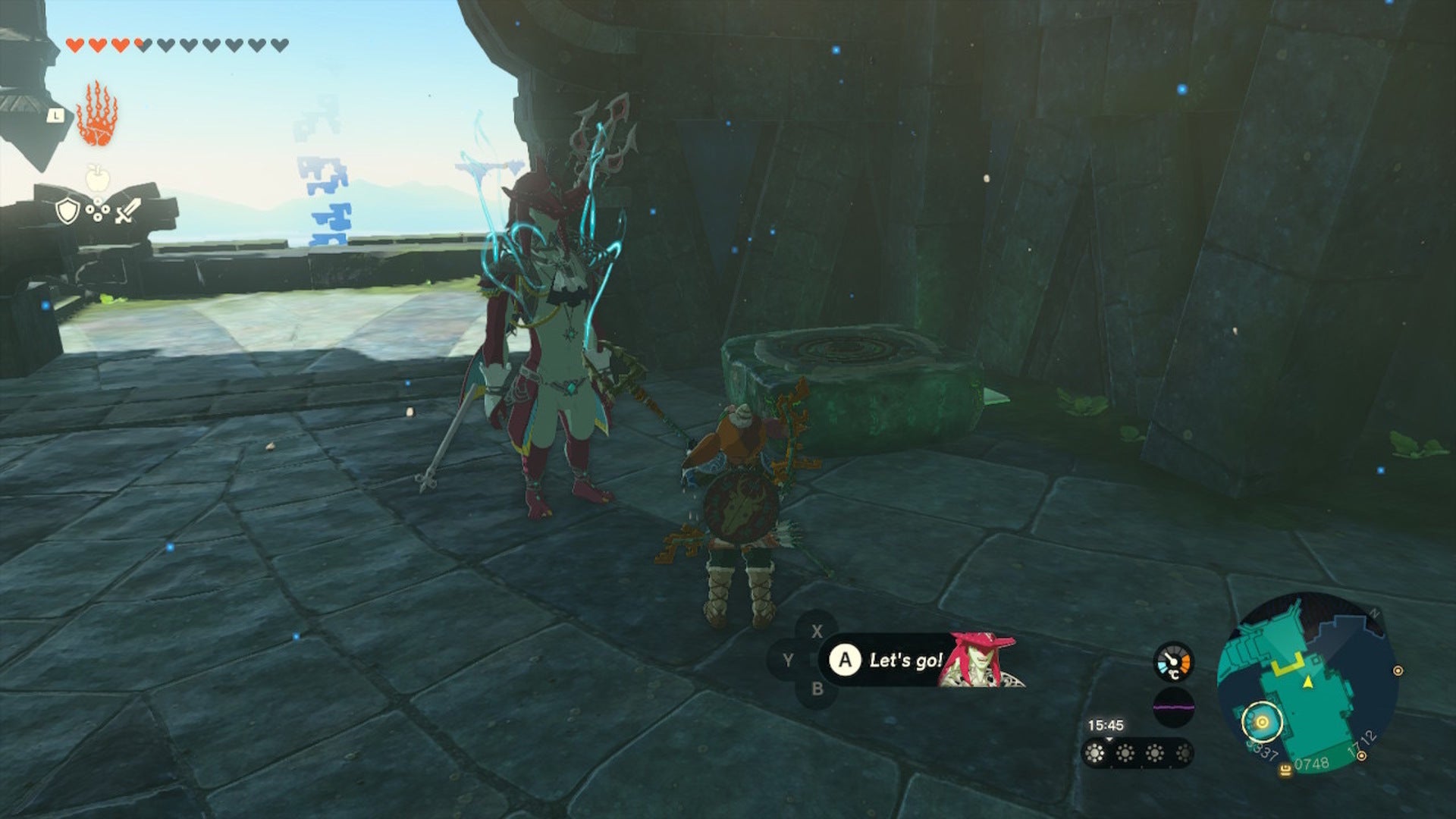 Link faces a switch with a hover tablet on it in The Legend of Zelda: Tears of the Kingdom - 10