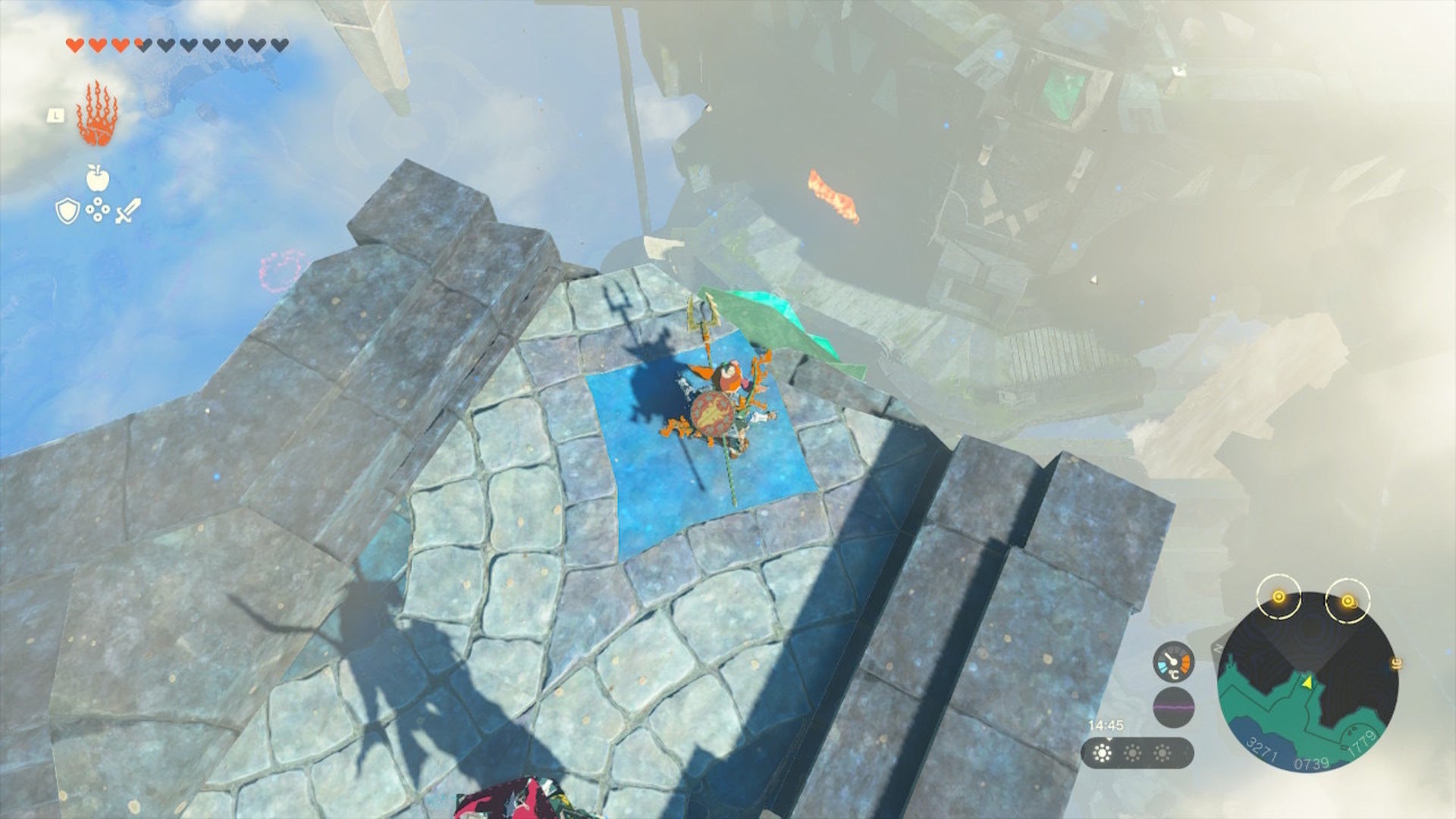 Link looks down at the lower level of the Water Temple in The Legend of Zelda: Tears of the Kingdom - 9