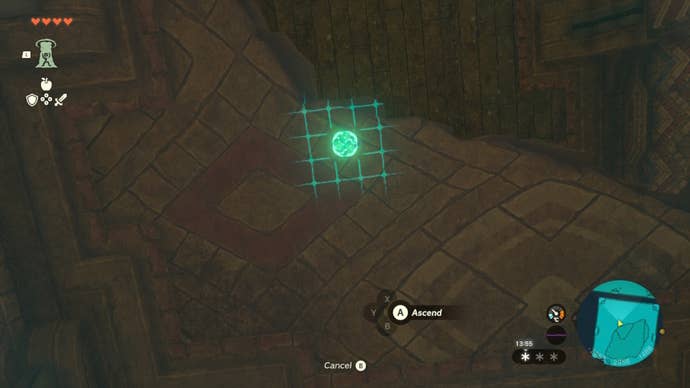 Link Ascends through a floor of the Wind Temple in The Legend of Zelda: Tears of the Kingdom