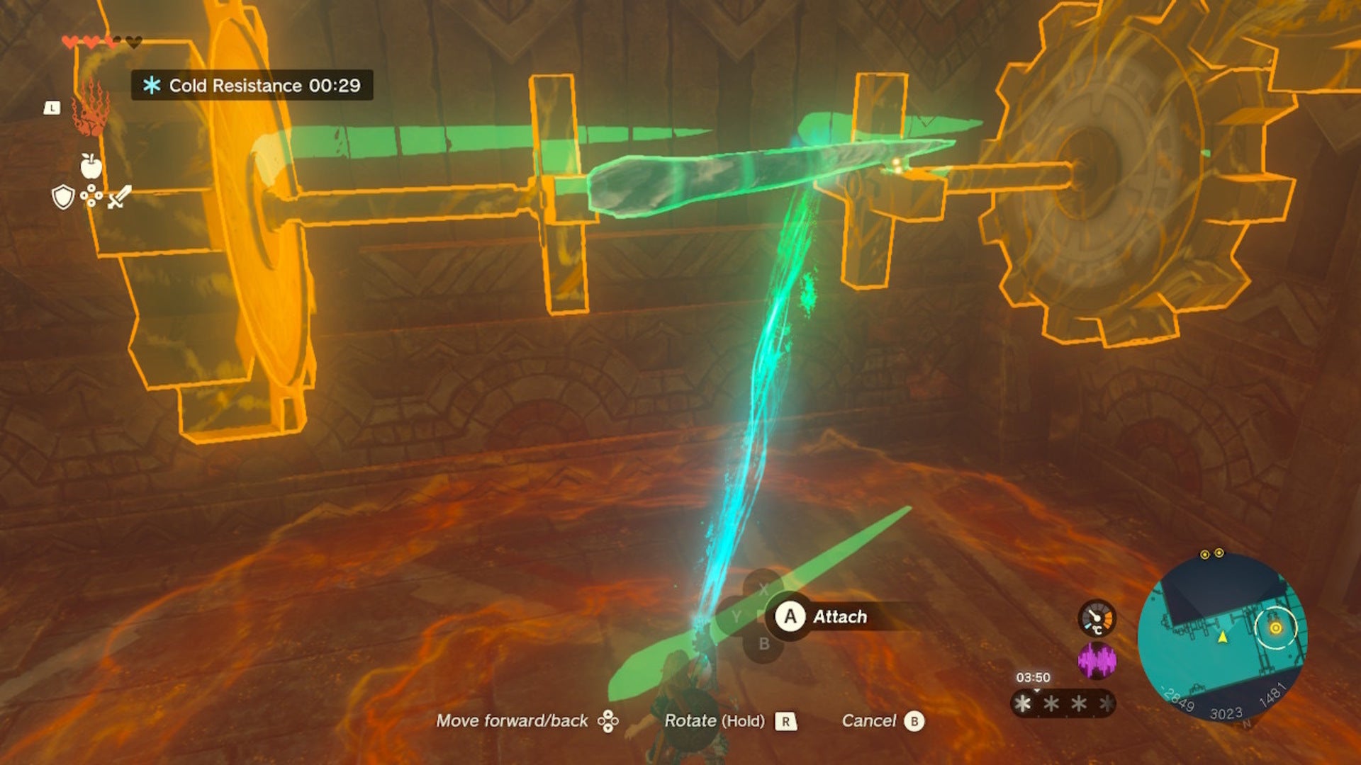 Link uses icicles to repair some cogs in The Legend of Zelda: Tears of the Kingdom - 11