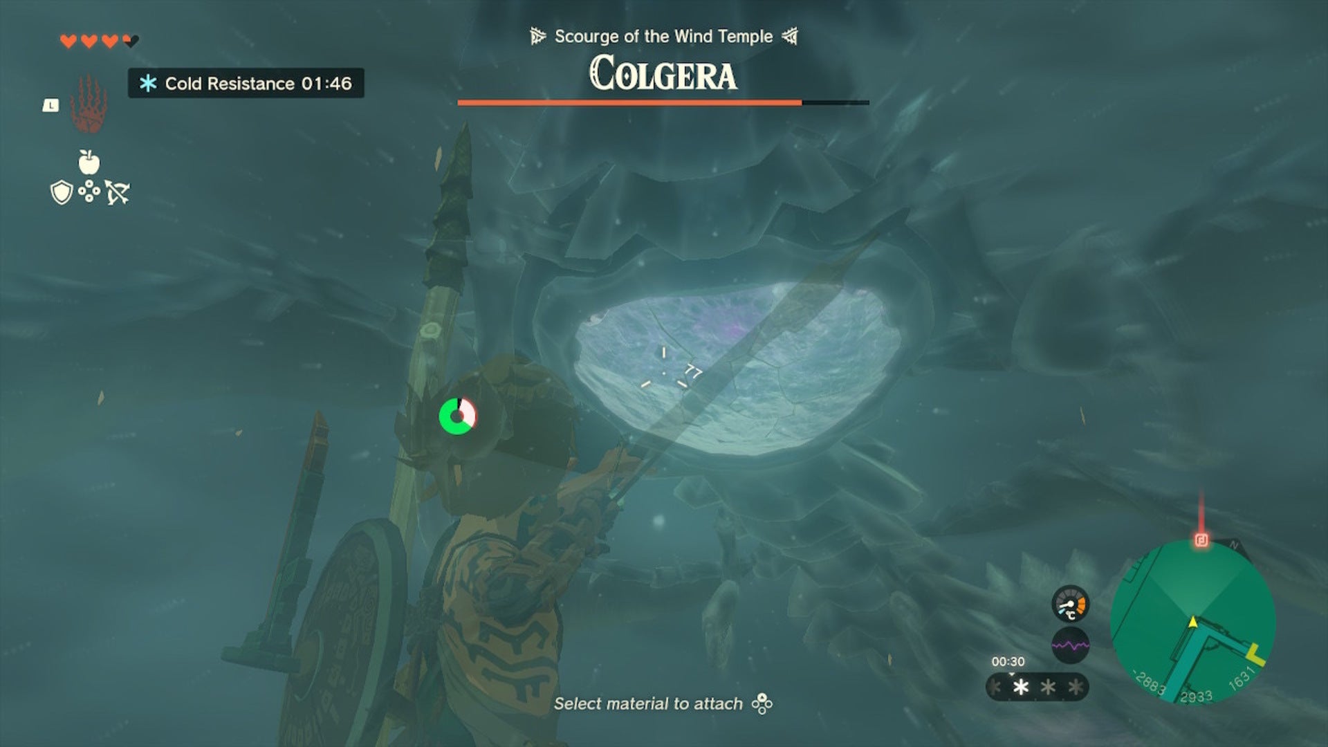 Link looks at one of Colgera's carapaces in The Legend of Zelda: Tears of the Kingdom - 4