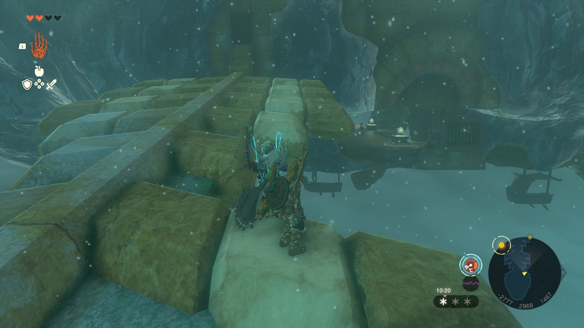 Link looks toward an opening underneath the Wind Temple in The Legend of Zelda: Tears of the Kingdom - 12