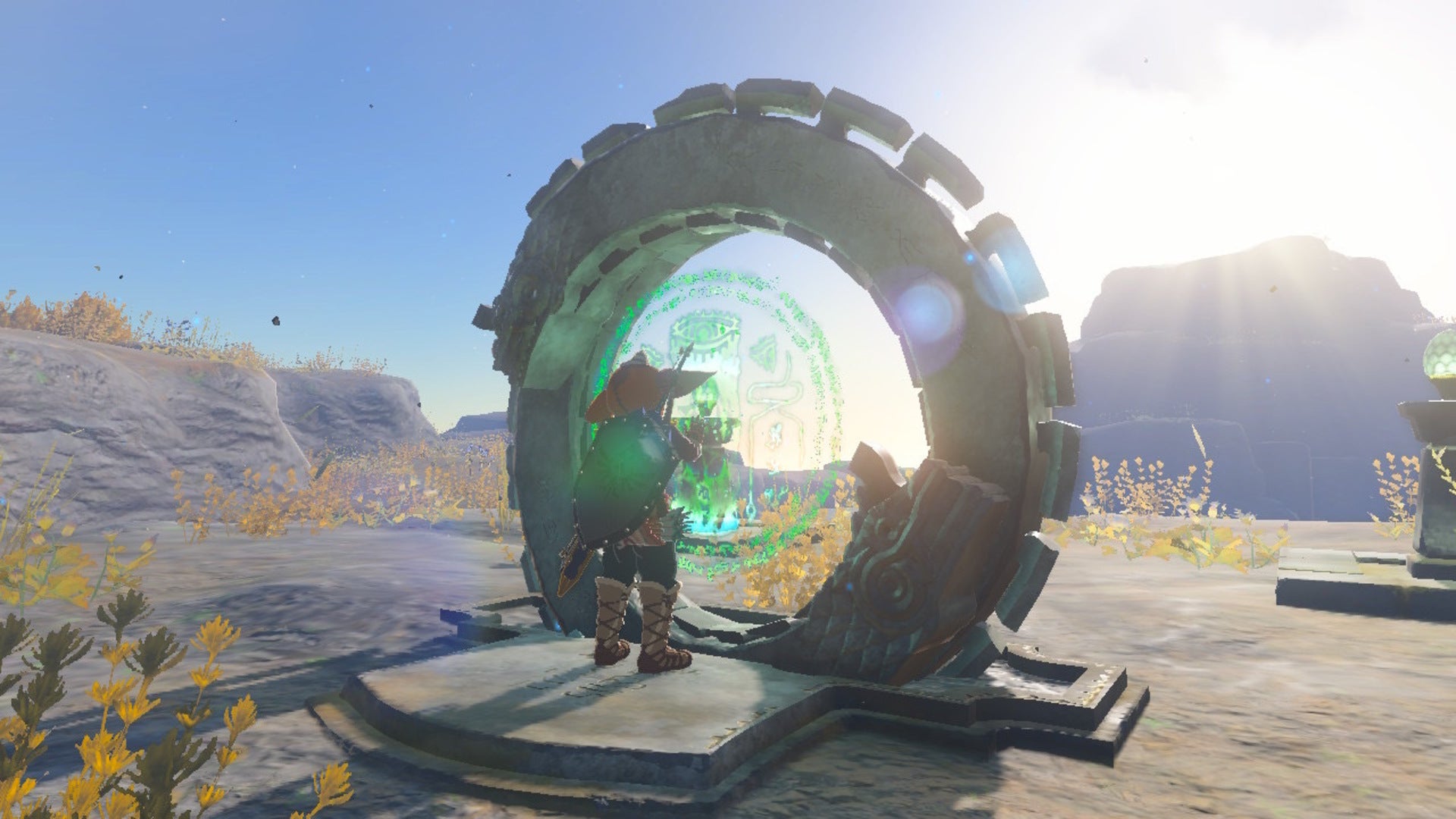 Link activates a Zonai terminal in Zelda: Tears of the Kingdom - 3