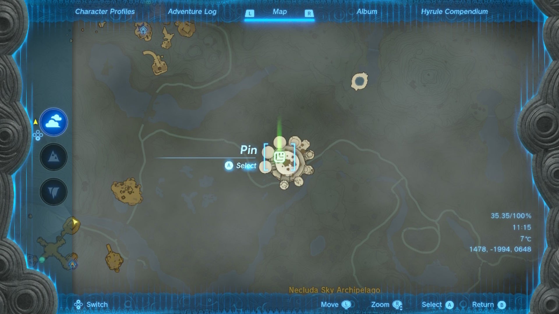 A map of the Zonaite Forge Island in Zelda: Tears of the Kingdom - 16