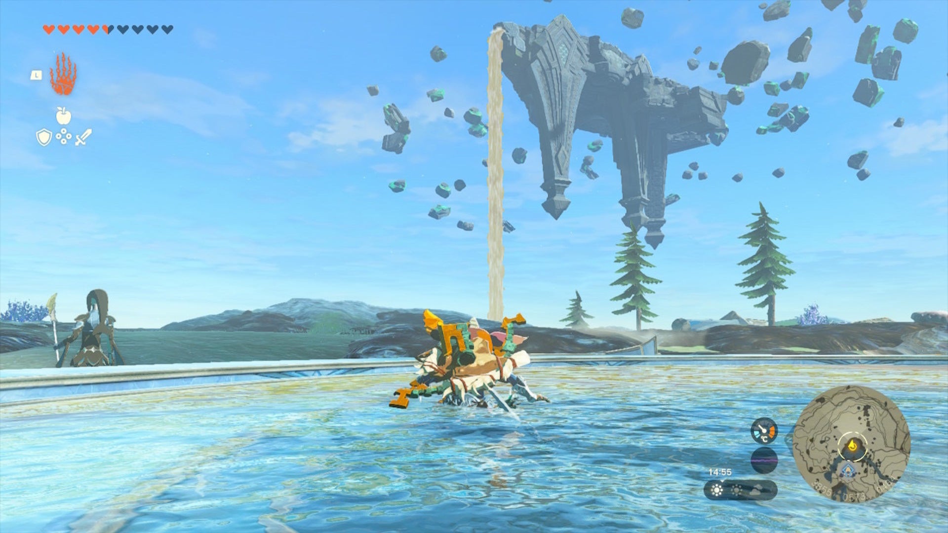 Link looks over at a waterfall in The Legend of Zelda: Tears of the Kingdom - 5