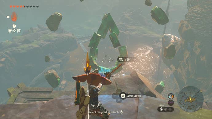 Link faces a droplet made of rocks in The Legend of Zelda: Tears of the Kingdom