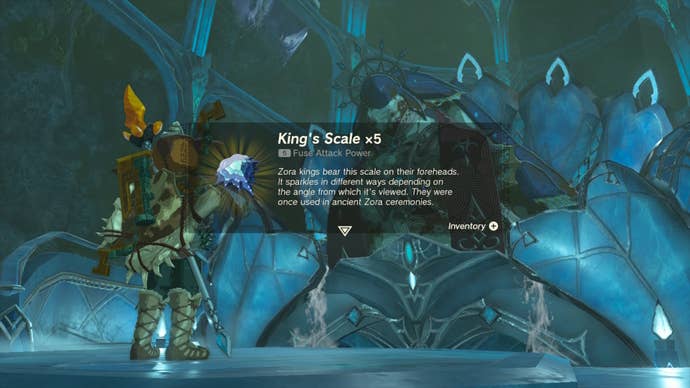 The King’s Scales item description in The Legend of Zelda: Tears of the Kingdom