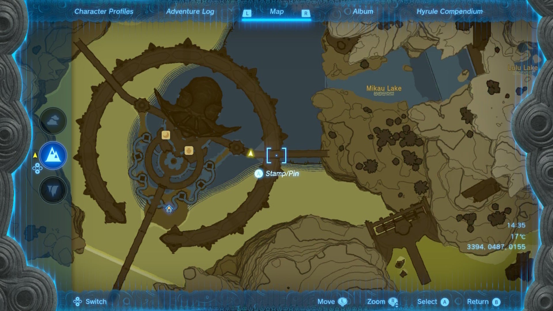 A map of Zora Domain showing the bridge to Mipha's Court in The Legend of Zelda: Tears of the Kingdom - 7