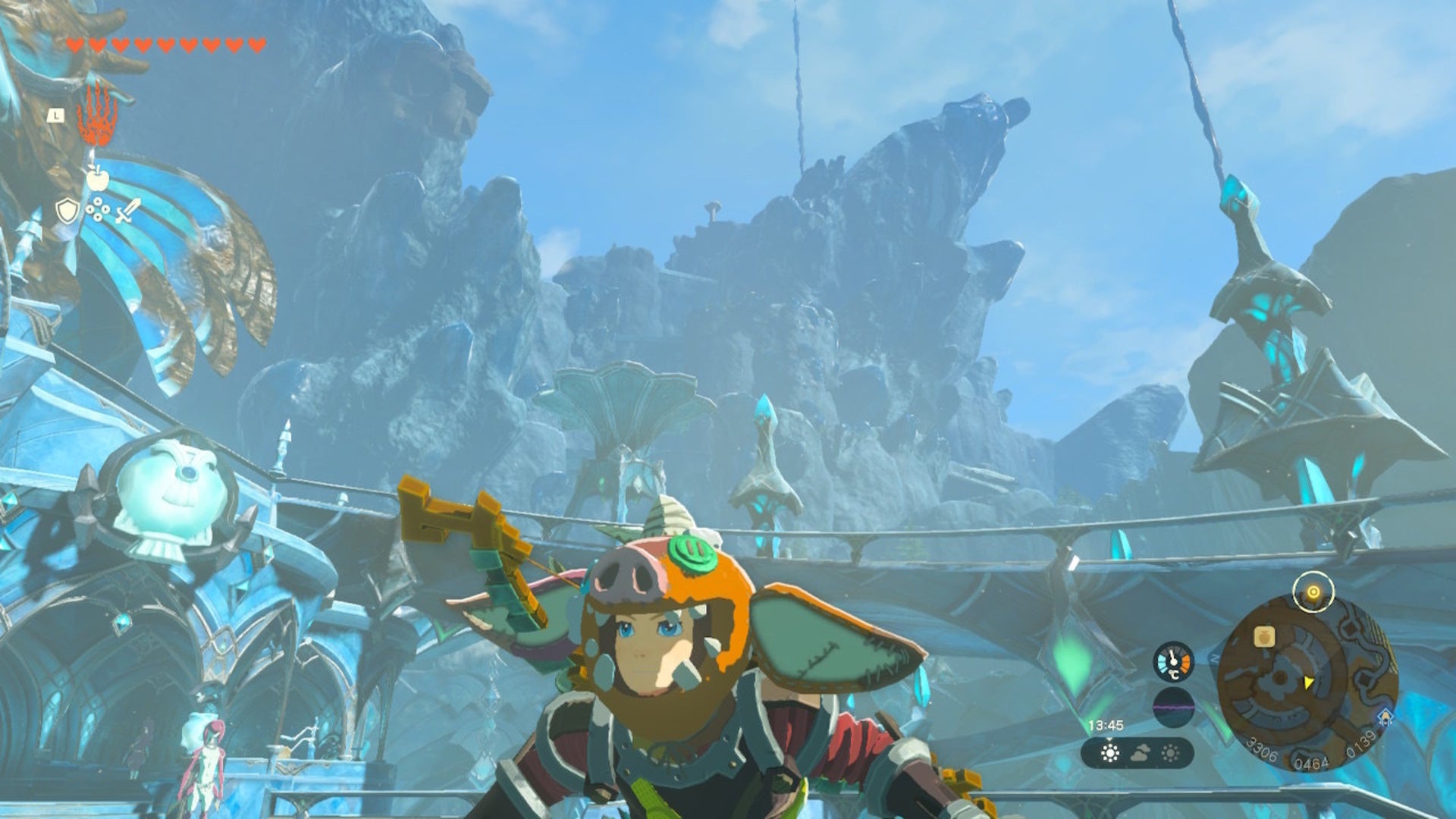 Mipha's Court is in the distant background behind Link in The Legend of Zelda: Tears of the Kingdom - 6