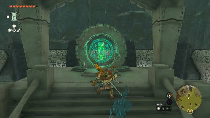 Link faces a Zonai pedestal in The Legend of Zelda: Tears of the Kingdom