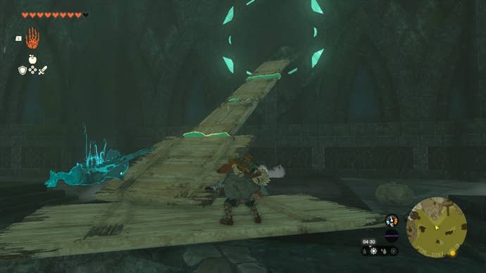 Link builds a ramp to a pipe in The Legend of Zelda: Tears of the Kingdom