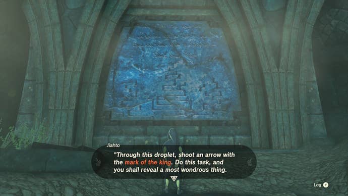 A riddle is read to Link in The Legend of Zelda: Tears of the Kingdom