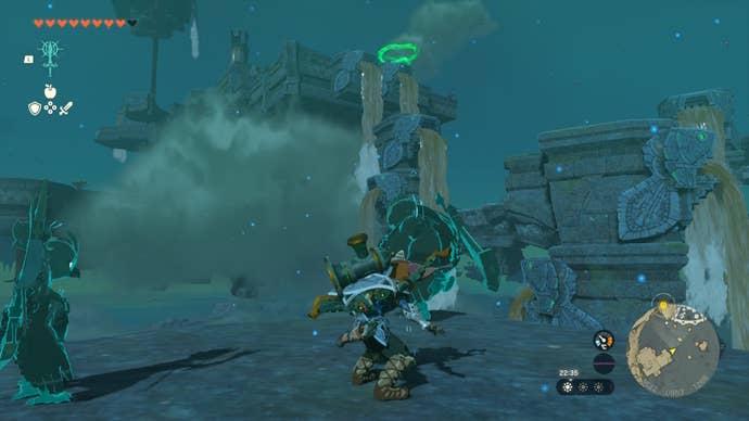 Link looks up toward a shrine in The Legend of Zelda: Tears of the Kingdom
