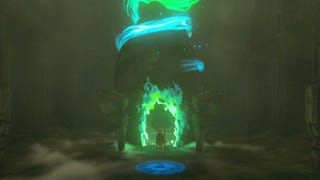 Link standing by the Iun-orok Shrine in The Legend of Zelda: Tears of the Kingdom.