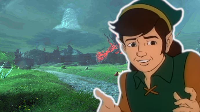Zelda: Tears of the Kingdom lässt euch eine klassische Szene aus der Zeichentrickserie nachstellen.