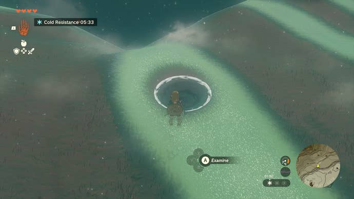 Link standing by the fifth Dragon Tear in The Legend of Zelda: Tears of the Kingdom.