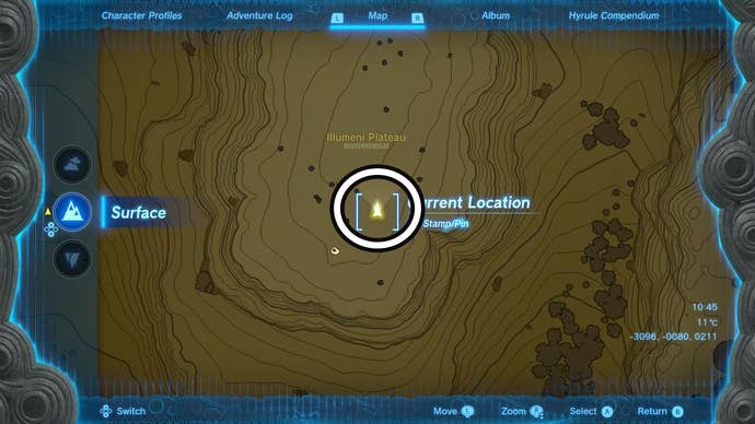 Map showing the location of the sixth Dragon Tear in The Legend of Zelda: Tears of the Kingdom.