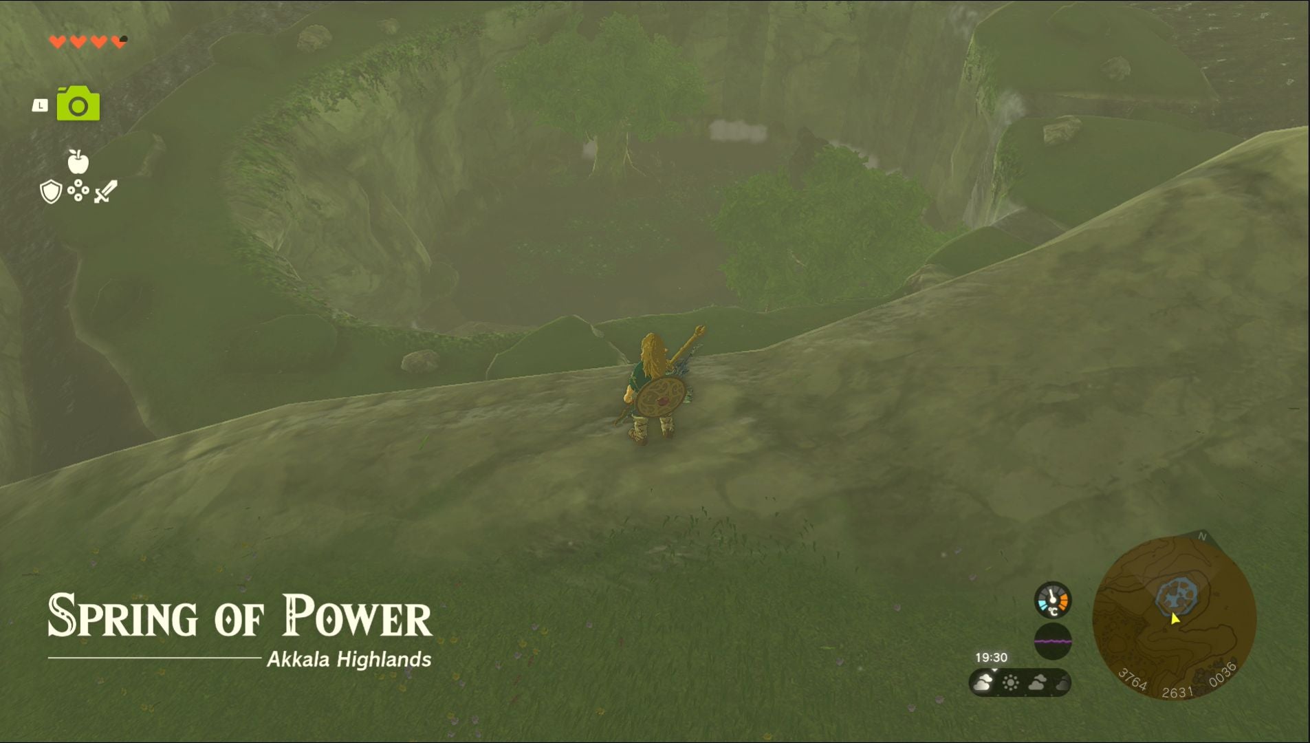 Link exploring the Spring of Power in the Akkala Highlands in Zelda: Tears of the Kingdom.