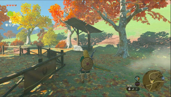 Link approaching a well near the East Akkala Stable in The Legend of Zelda: Tears of the Kingdom.