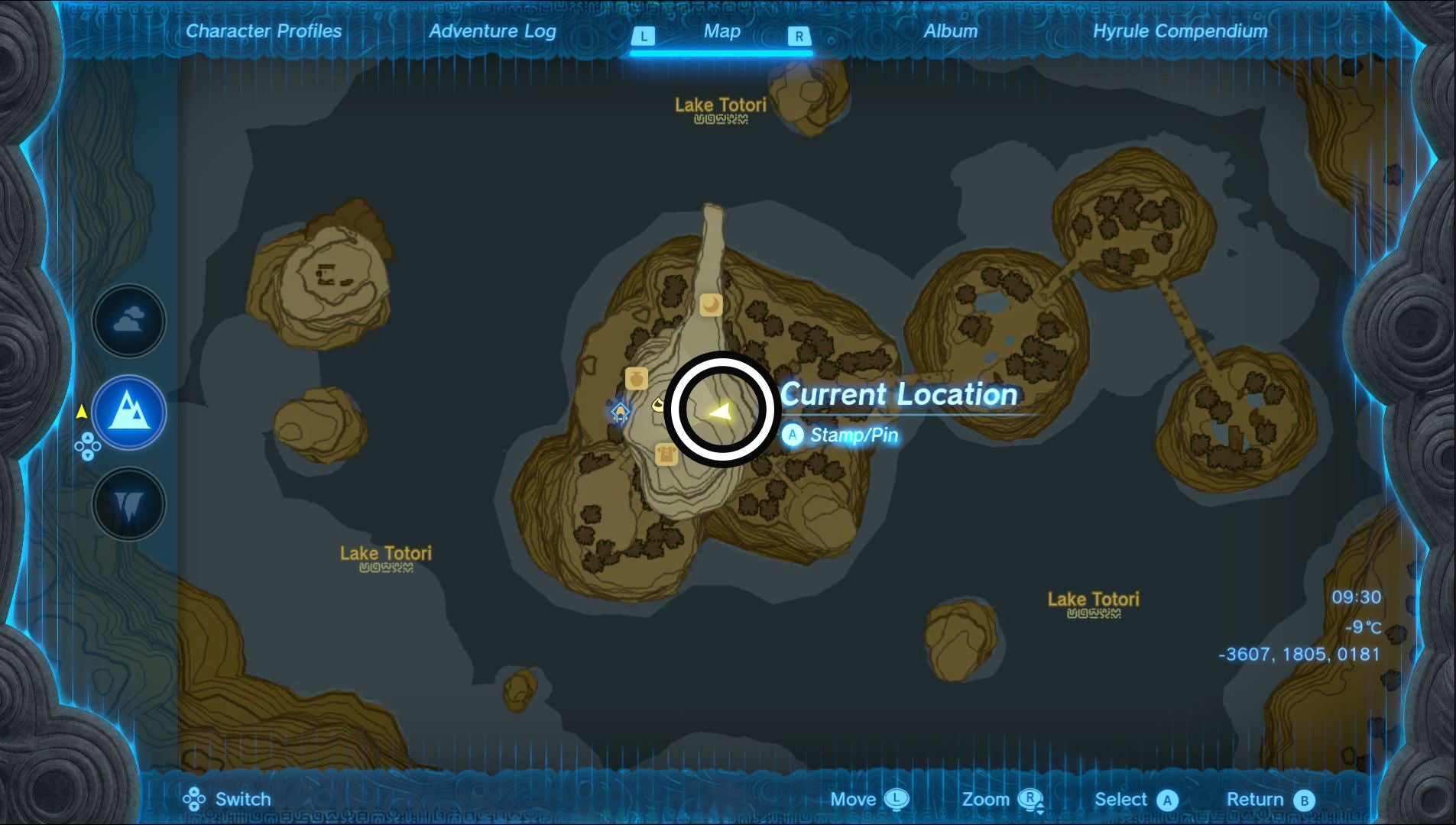 Map showing the Rito Village Goddess Statue location in The Legend of Zelda: Tears of the Kingdom.