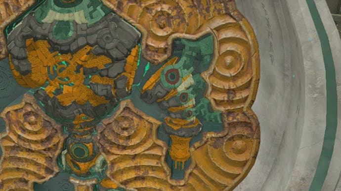 The Construct's left-arm at the Construct Factory in The Legend of Zelda: Tears of the Kingdom.
