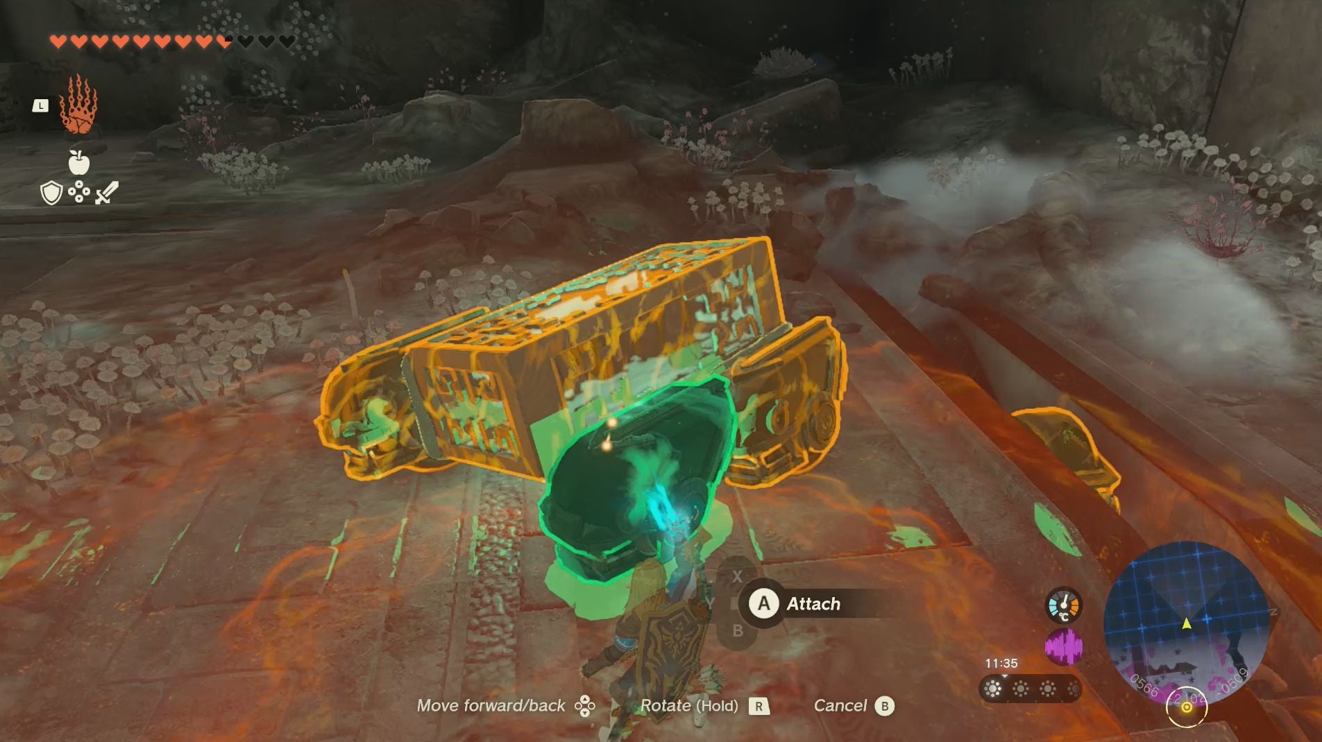 Link attaching wheels to the Construct&rsquo;s right-arm so it can be moved around the Right-Arm Depot in Tears of the Kingdom.