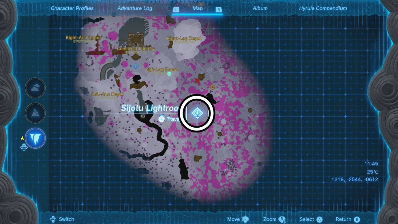 Lightroot Location Map Spirit Temple and Guidance from Ages Past walkthrough for Zelda Tears ...