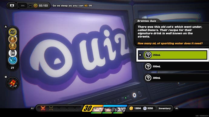 A white box highlighting a correct answer for the Brainiax Quiz in Zenless Zone Zero.